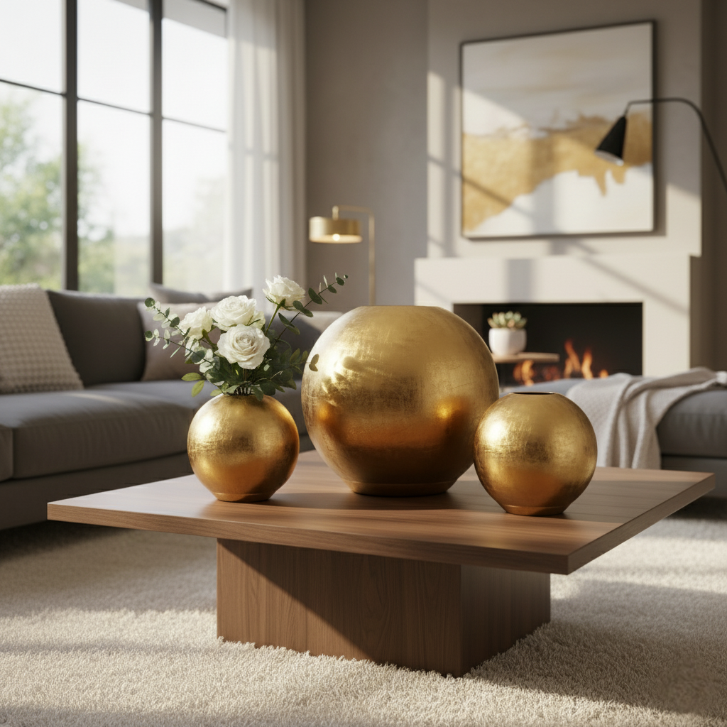 Elegant Golden Sphere Vase Collection
