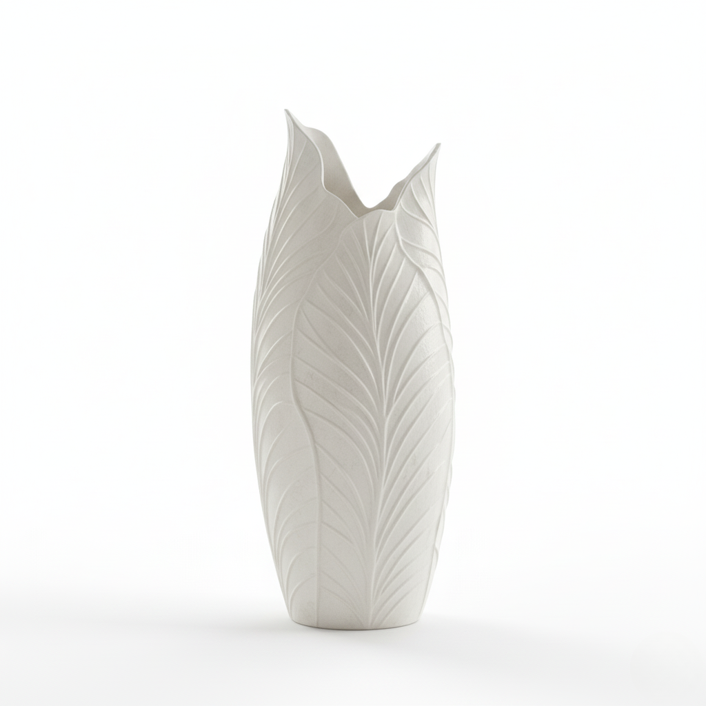 Sculpted Leaf Texture Vase