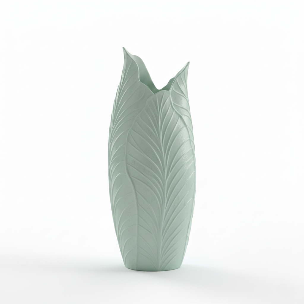 Sculpted Leaf Texture Vase