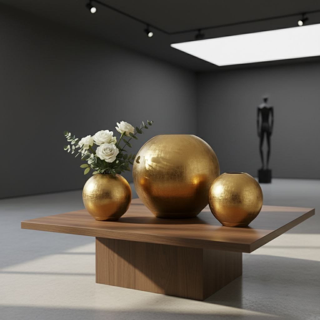 Elegant Golden Sphere Vase Collection