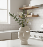 Half Face Modern Flower Vase Sculpture for Elegant Home Décor