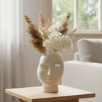 Half Face Modern Flower Vase Sculpture for Elegant Home Décor