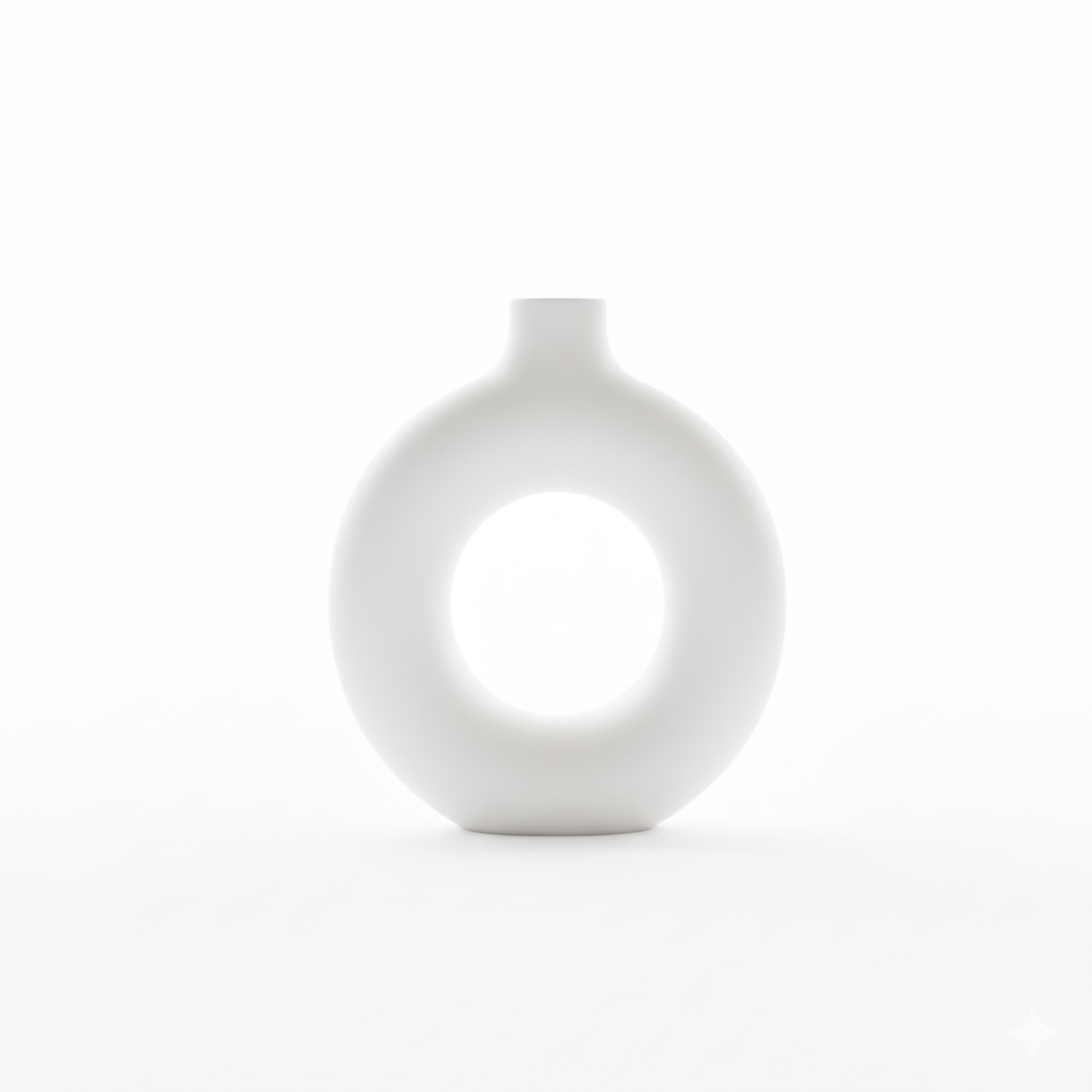 Hollow Grace Ceramic Vase Modern Minimalist Home Décor Accent