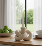 Knot Ceramic Candle Holder Modern Minimalist Sculptural Home Décor Accent