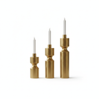Nordic Minimalist Brass Waist Candlestick Set 3pcs
