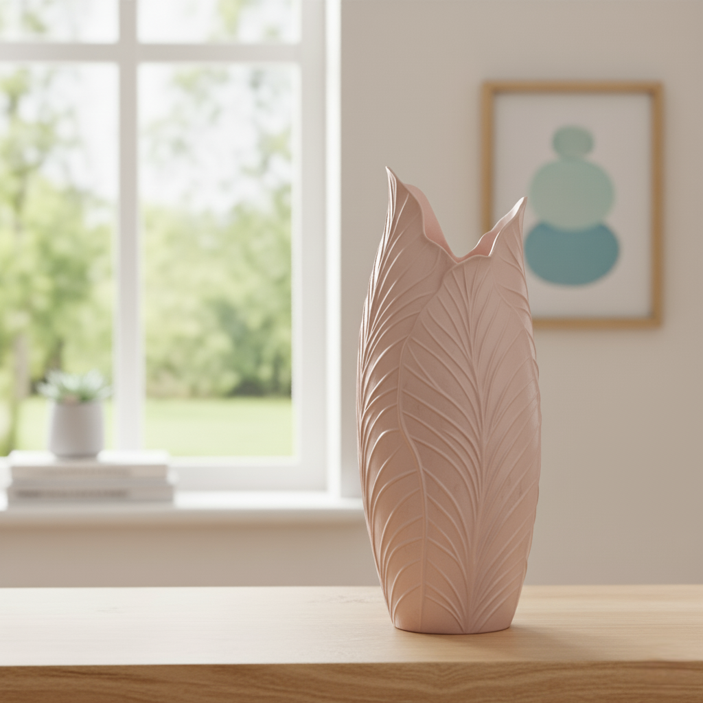 Sculpted Leaf Texture Vase