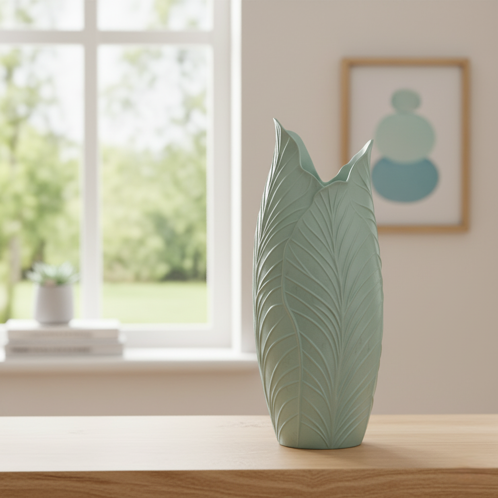 Sculpted Leaf Texture Vase
