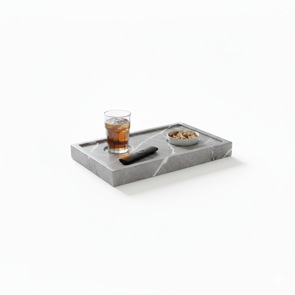 Sofa Armrest Walnut Tray for Drinks Snacks and Remote Control