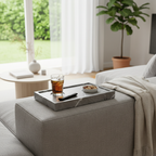 Sofa Armrest Walnut Tray for Drinks Snacks and Remote Control