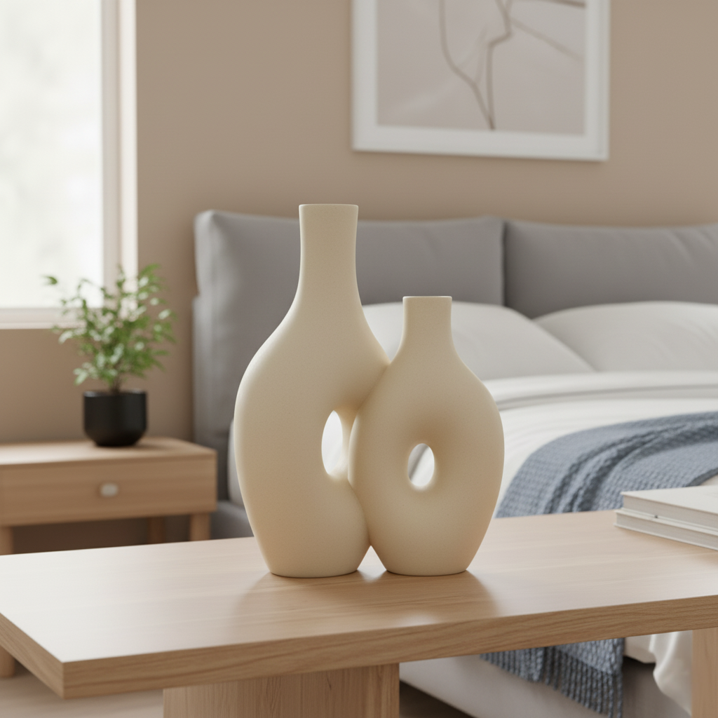 Unity Vase Duo Modern Abstract Ceramic Home Décor Accent