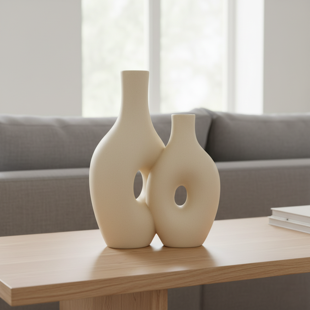 Unity Vase Duo Modern Abstract Ceramic Home Décor Accent